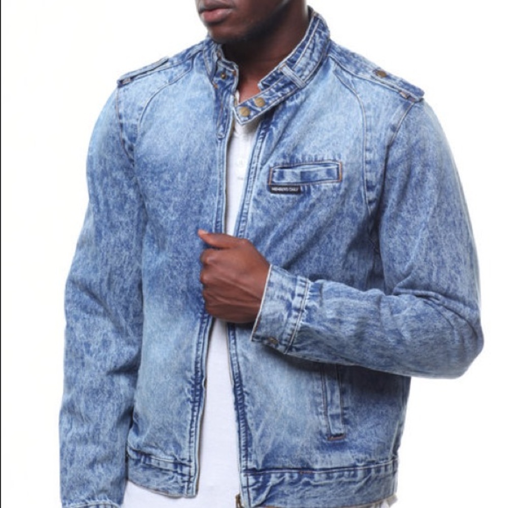 Men’s Members Only Denim Iconic Racer Jacket Small